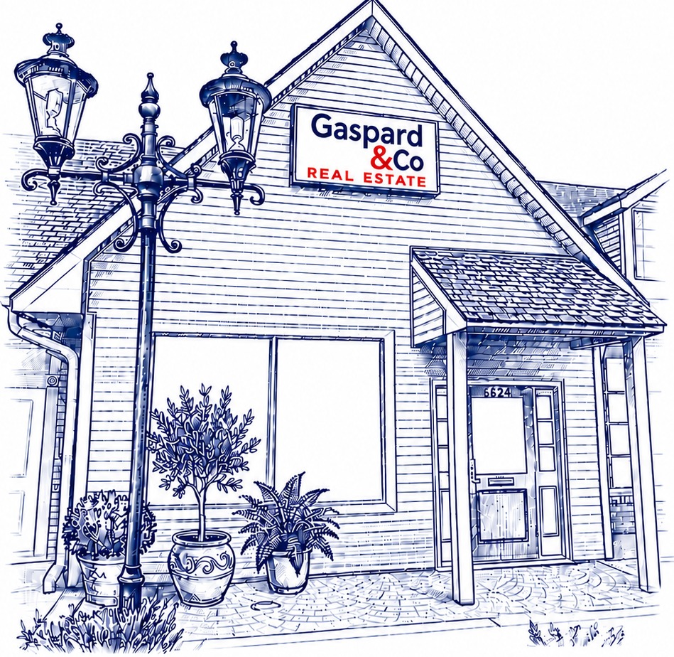 Drawing of the Gaspard & Co Real Estate office on Jones Creek Road